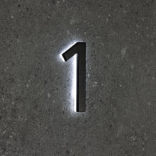 Charger l'image dans la galerie, LUMO Lighting Technology | Illuminated Backlit LED Address Number 5" (Outdoor) - Black/Brushed Aluminum