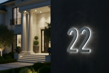 Ladda upp bild till gallerivisning, LUMO Lighting Technology | Illuminated LED Address Number 5" (Outdoor) - Silver/Brushed Aluminum