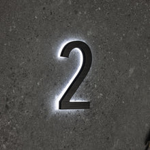 Charger l'image dans la galerie, LUMO Lighting Technology | Illuminated Backlit LED Address Number 5" (Outdoor) - Black/Brushed Aluminum