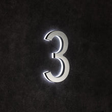 Ladda upp bild till gallerivisning, LUMO Lighting Technology | Illuminated LED Address Number 5" (Outdoor) - Silver/Brushed Aluminum