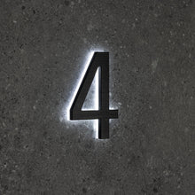 Charger l'image dans la galerie, LUMO Lighting Technology | Illuminated Backlit LED Address Number 5" (Outdoor) - Black/Brushed Aluminum