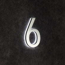 Ladda upp bild till gallerivisning, LUMO Lighting Technology | Illuminated LED Address Number 5" (Outdoor) - Silver/Brushed Aluminum