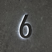 Charger l'image dans la galerie, LUMO Lighting Technology | Illuminated Backlit LED Address Number 5" (Outdoor) - Black/Brushed Aluminum