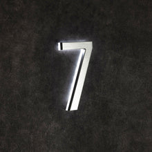 Ladda upp bild till gallerivisning, LUMO Lighting Technology | Illuminated LED Address Number 5" (Outdoor) - Silver/Brushed Aluminum