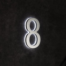 Ladda upp bild till gallerivisning, LUMO Lighting Technology | Illuminated LED Address Number 5" (Outdoor) - Silver/Brushed Aluminum