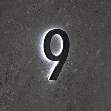 Charger l'image dans la galerie, LUMO Lighting Technology | Illuminated Backlit LED Address Number 5" (Outdoor) - Black/Brushed Aluminum