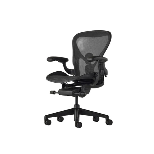 Herman Miller | Aeron Chair With Onyx Frame With Onyx Ultra Matte Finish Aluminum Base