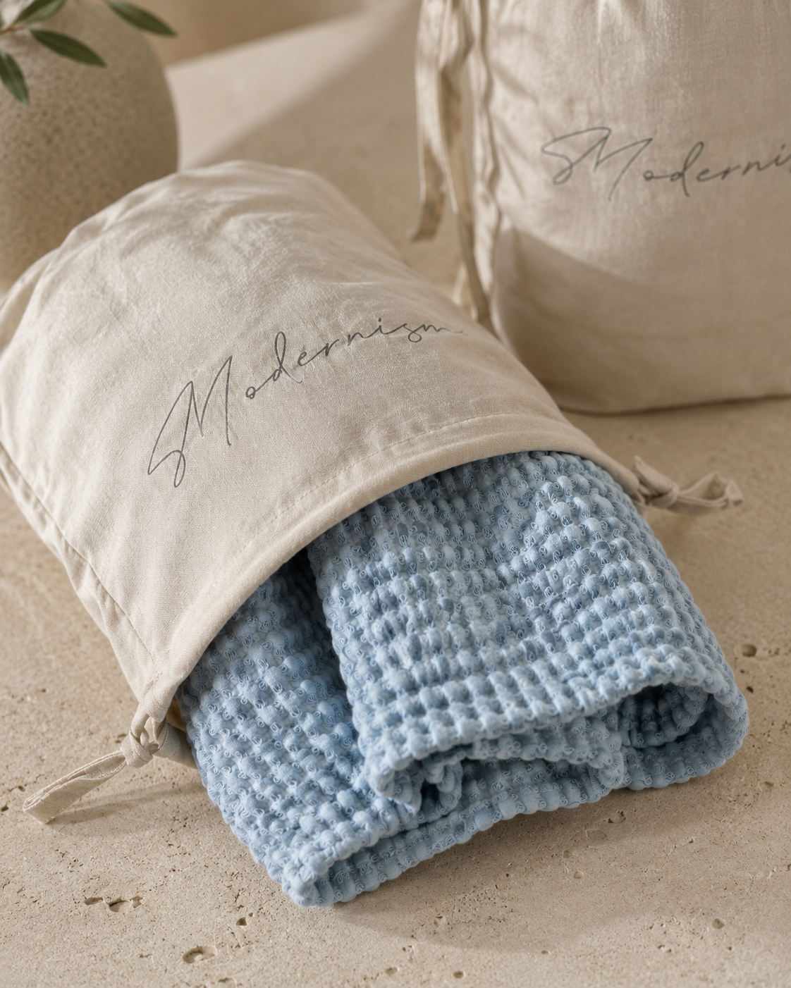 MODERNISM | Waffle Knit Hand Towel Set Of 2 - 100% Cotton - 70 x 50cm
