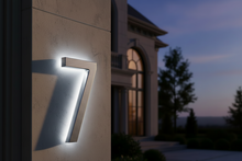 Ladda upp bild till gallerivisning, LUMO Lighting Technology | Illuminated LED Address Number 5" (Outdoor) - Silver/Brushed Aluminum