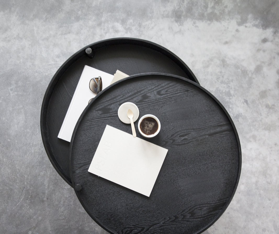 Audo Copenhagen | Turning Table - Black Ash / Brass