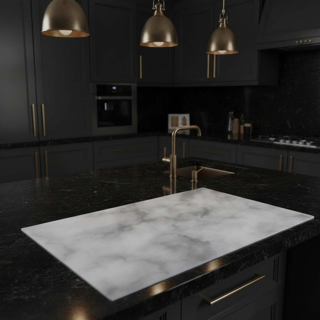 MR & MRS DESIGNER | White Marble Pattern Kitchen Countertop Silicone Mat 60x90cm