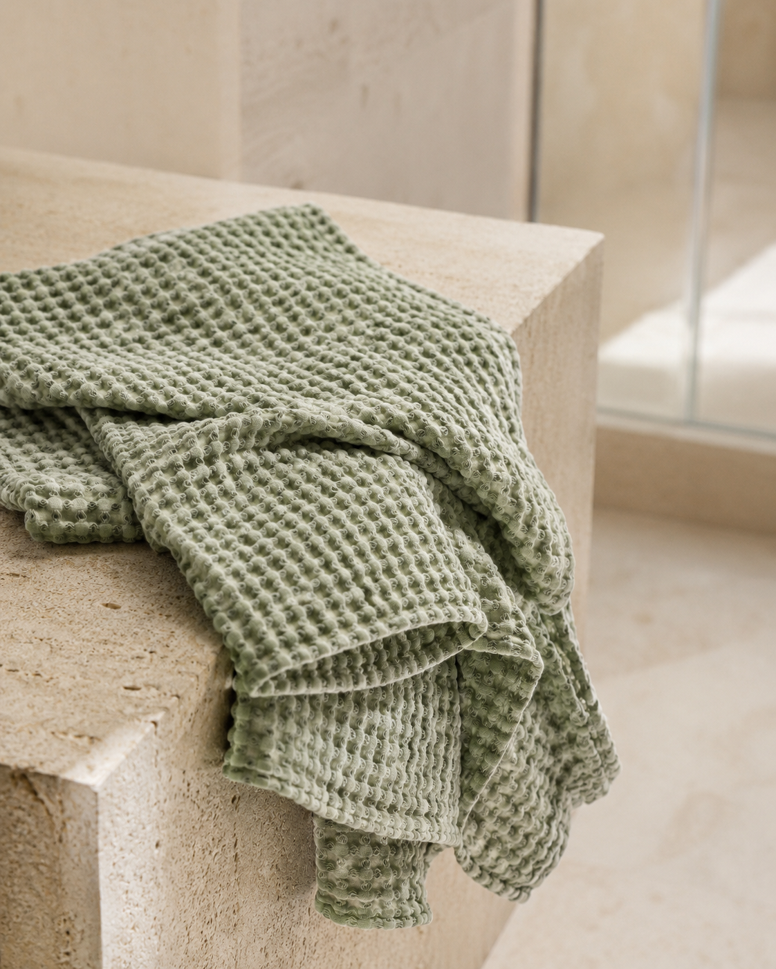 MODERNISM | Waffle Knit Bath Towel - 100% Cotton -  70 x 140cm