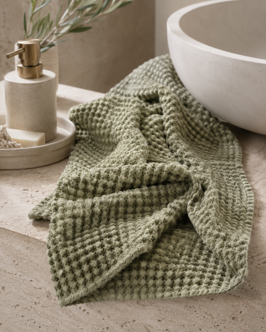 MODERNISM | Waffle Knit Hand Towel Set Of 2 - 100% Cotton - 70 x 50cm