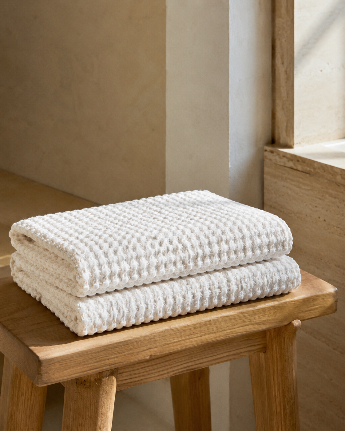 MODERNISM | Waffle Knit Bath Towel - 100% Cotton -  70 x 140cm