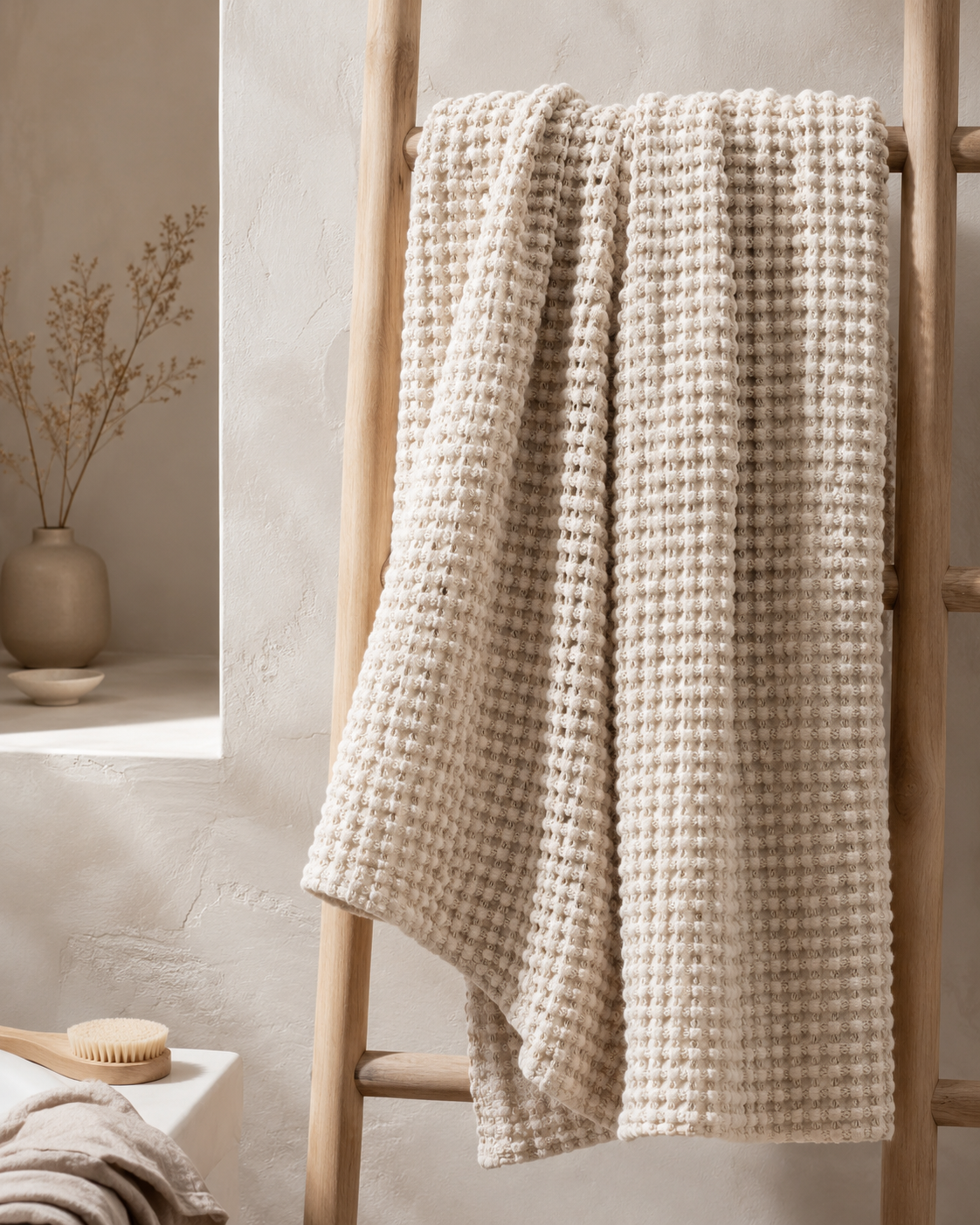 MODERNISM | Waffle Knit Bath Towel - 100% Cotton -  70 x 140cm