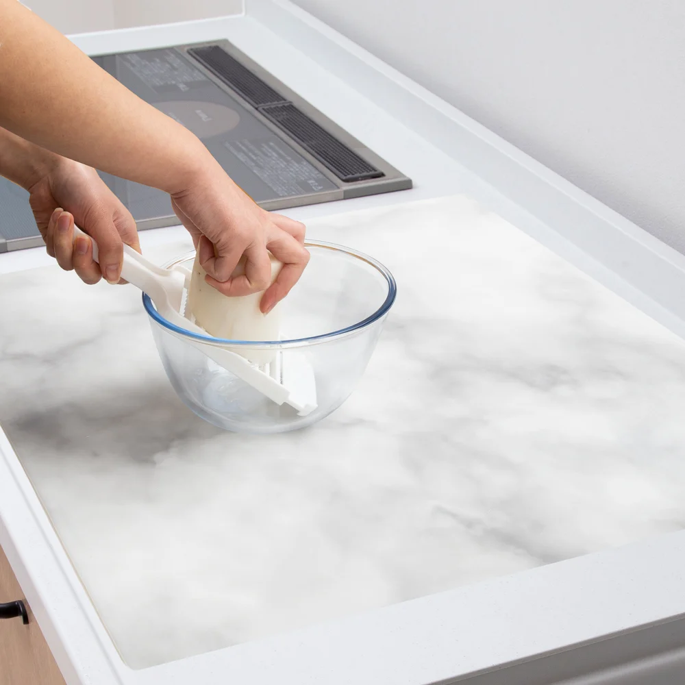 MR & MRS DESIGNER | White Marble Pattern Kitchen Countertop Silicone Mat 60x90cm