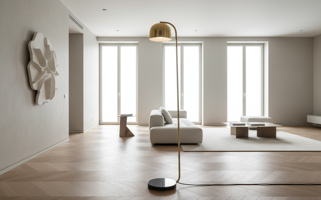 NORMANN COPENHAGEN | Grant Floor lamp - Brass & Granite - 136cm