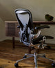 Herman Miller | Aeron Chair with Onyx Frame with Polished Aluminum Base