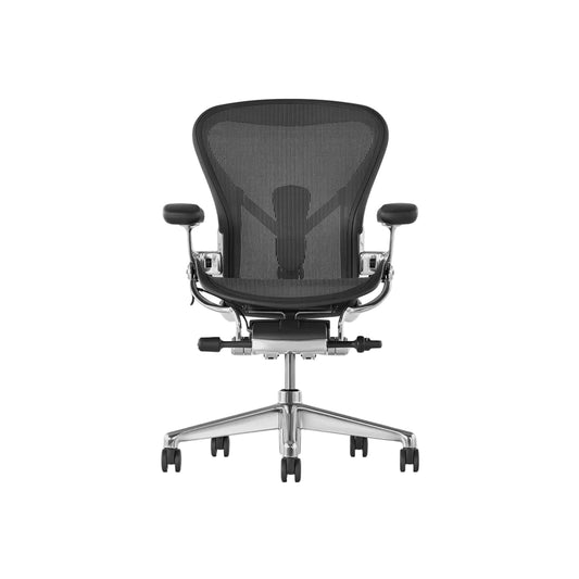 Herman Miller | Aeron Chair - Graphite Frame with Polished Aluminum Base