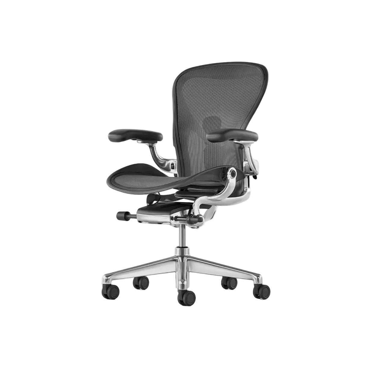 Herman Miller | Aeron Chair - Graphite Frame with Polished Aluminum Base