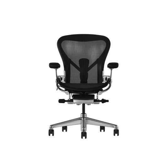 Herman Miller | Aeron Chair with Onyx Frame with Polished Aluminum Base