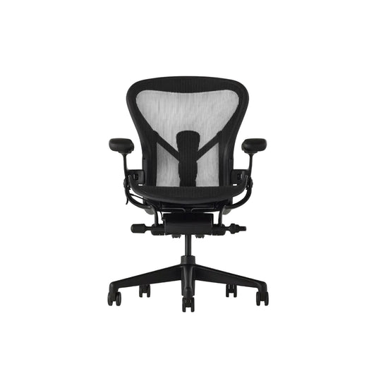 Herman Miller | Aeron Chair With Onyx Frame With Onyx Ultra Matte Finish Aluminum Base