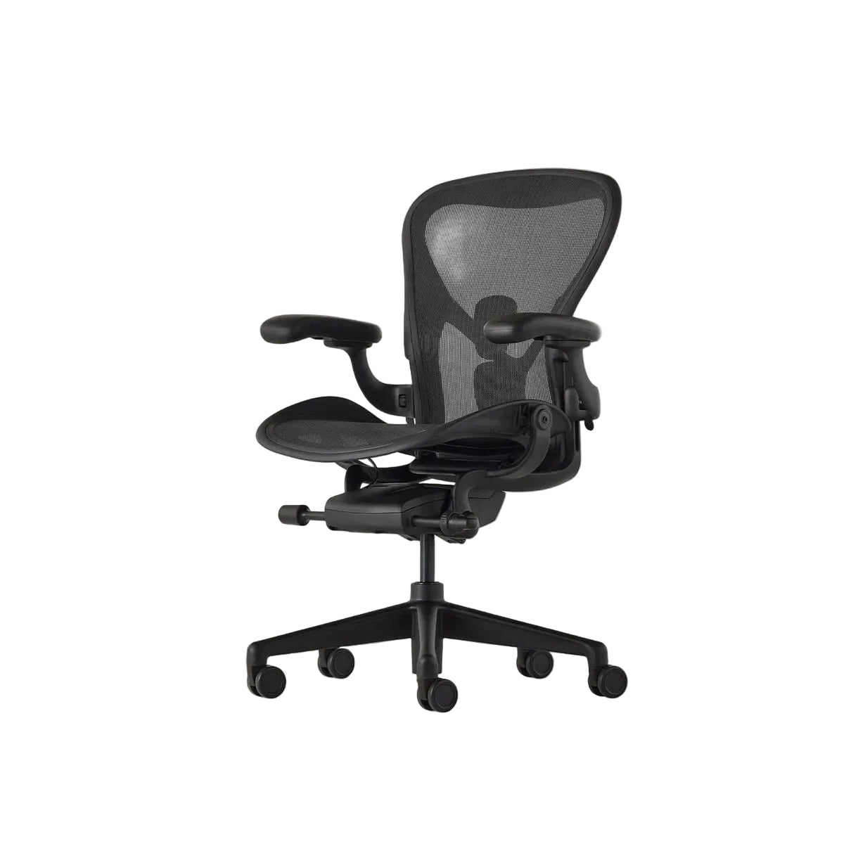 Herman Miller | Aeron Chair With Onyx Frame With Onyx Ultra Matte Finish Aluminum Base
