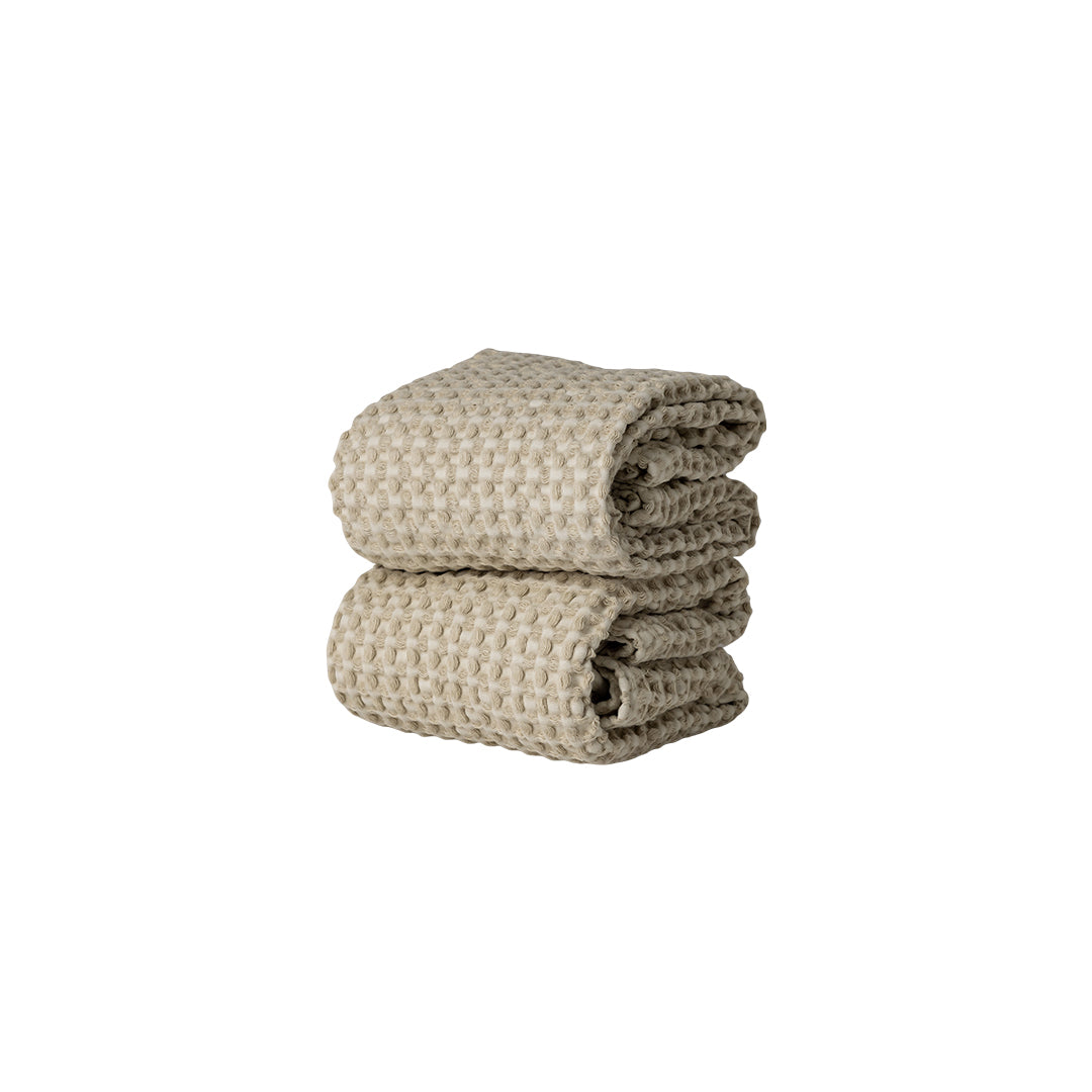MODERNISM | Waffle Knit Hand Towel Set Of 2 - 100% Cotton - 70 x 50cm