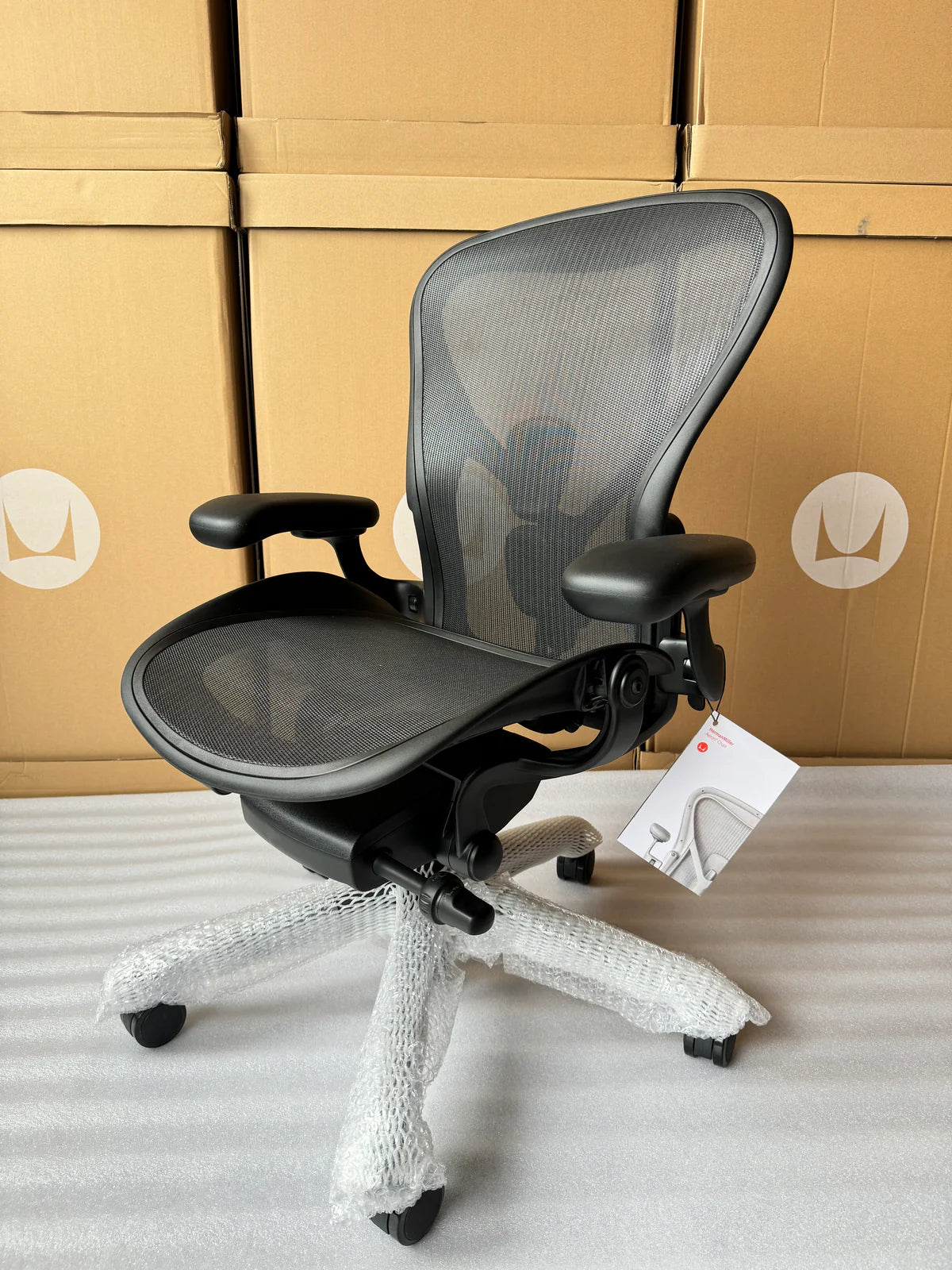 Herman Miller | Aeron Chair with Onyx Frame with Polished Aluminum Base
