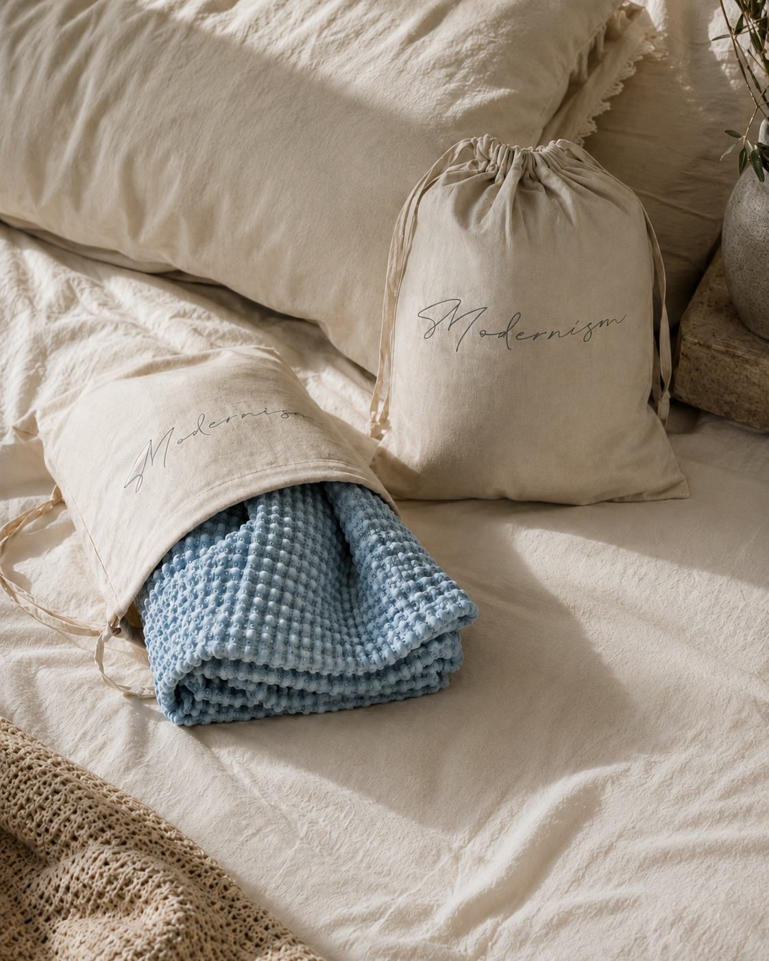 MODERNISM | Waffle Knit Hand Towel Set Of 2 - 100% Cotton - 70 x 50cm