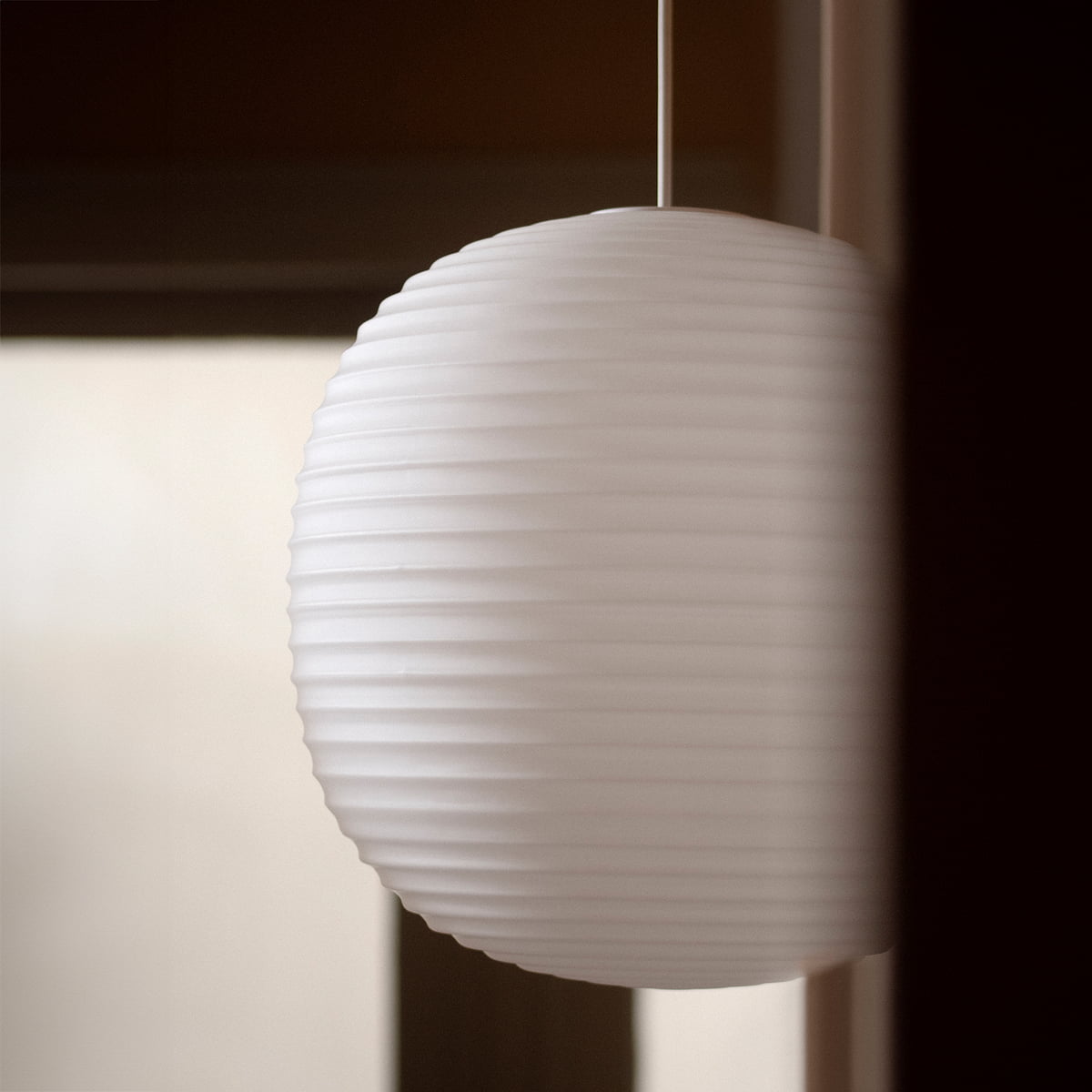 NEW WORKS | Lantern Pendant - Frosted White Opal Glass - Medium