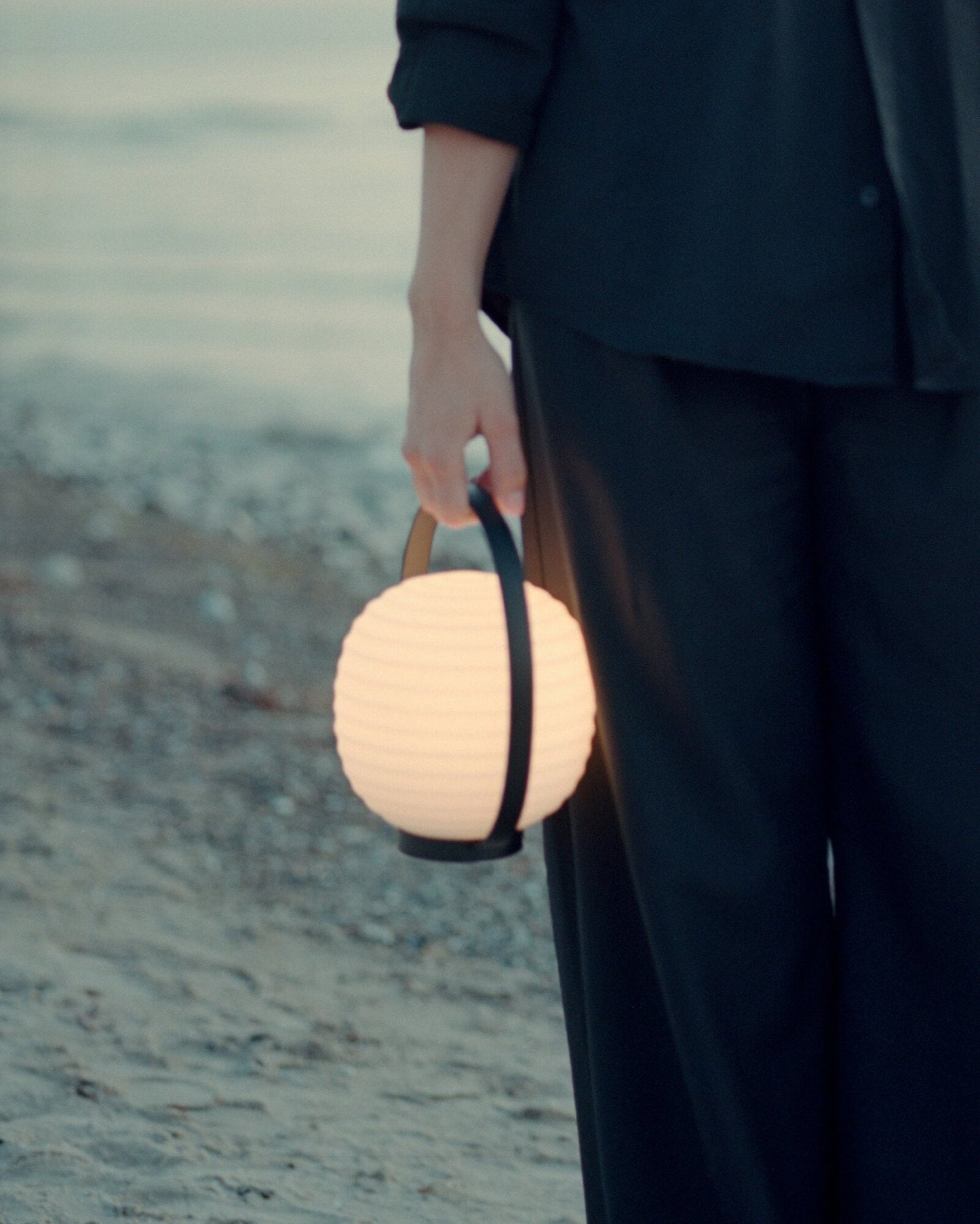 NEW WORKS | Lantern Portable Table Lamp - Frosted White Opal Glass