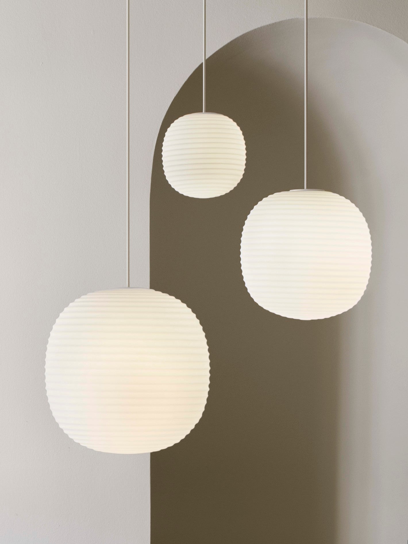 NEW WORKS | Lantern Pendant - Frosted White Opal Glass - Small