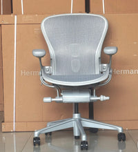 Load image into Gallery viewer, Herman Miller | Aeron Chair With Mineral Frame with Satin Aluminum Base
