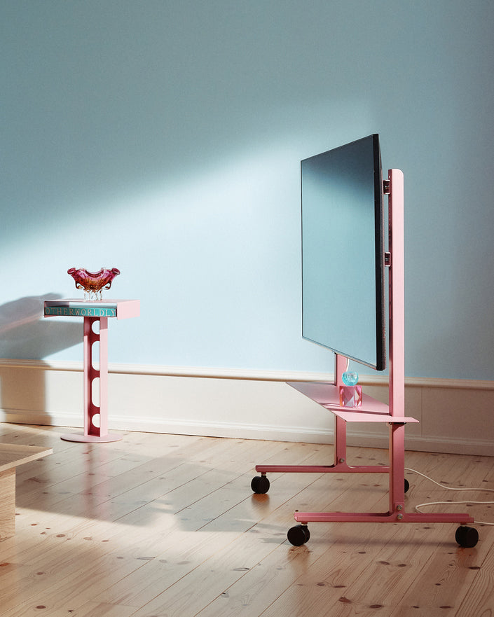 Pedestal Straight Rollin' TV Stand