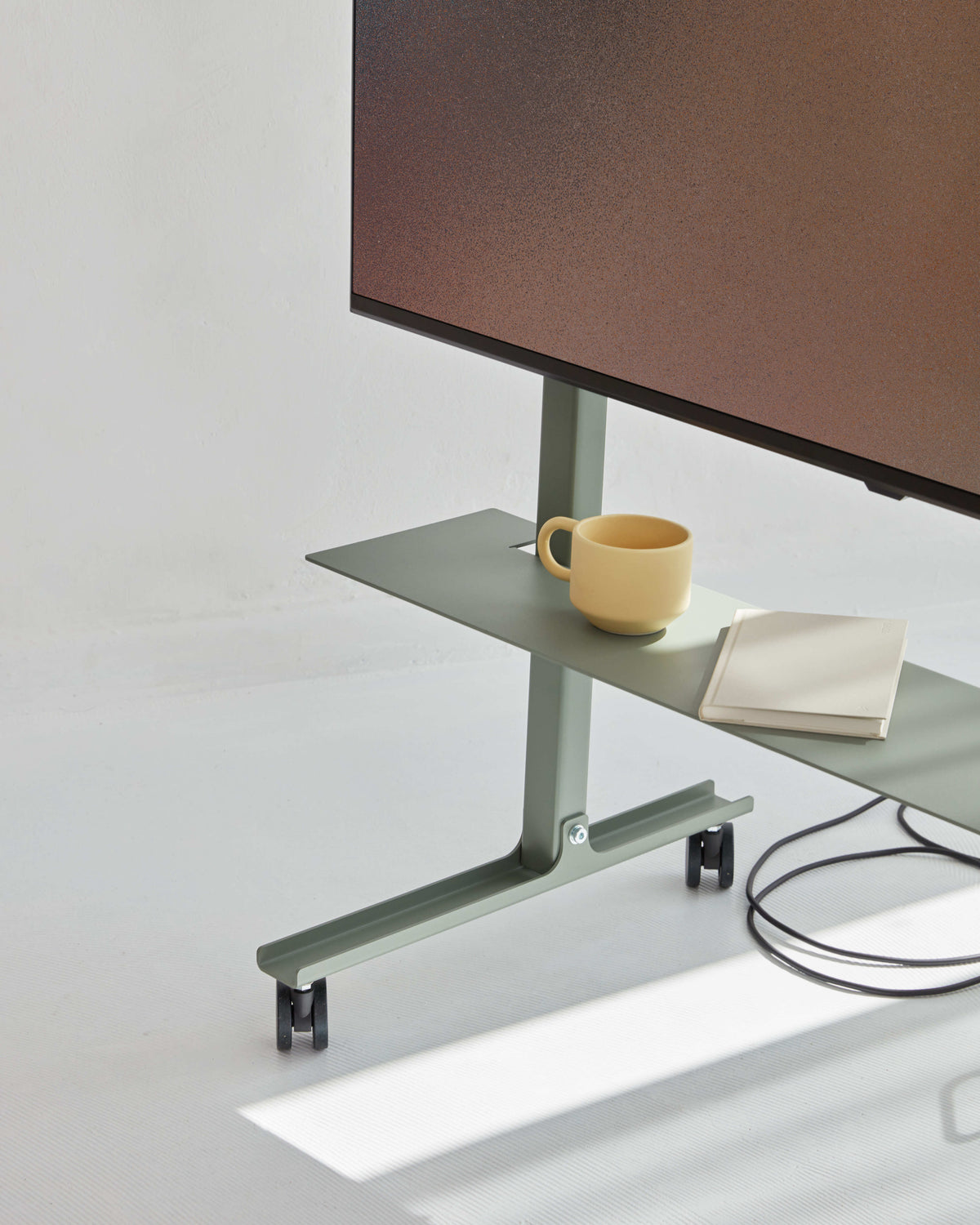 Pedestal Straight Rollin' TV Stand - Mushroom