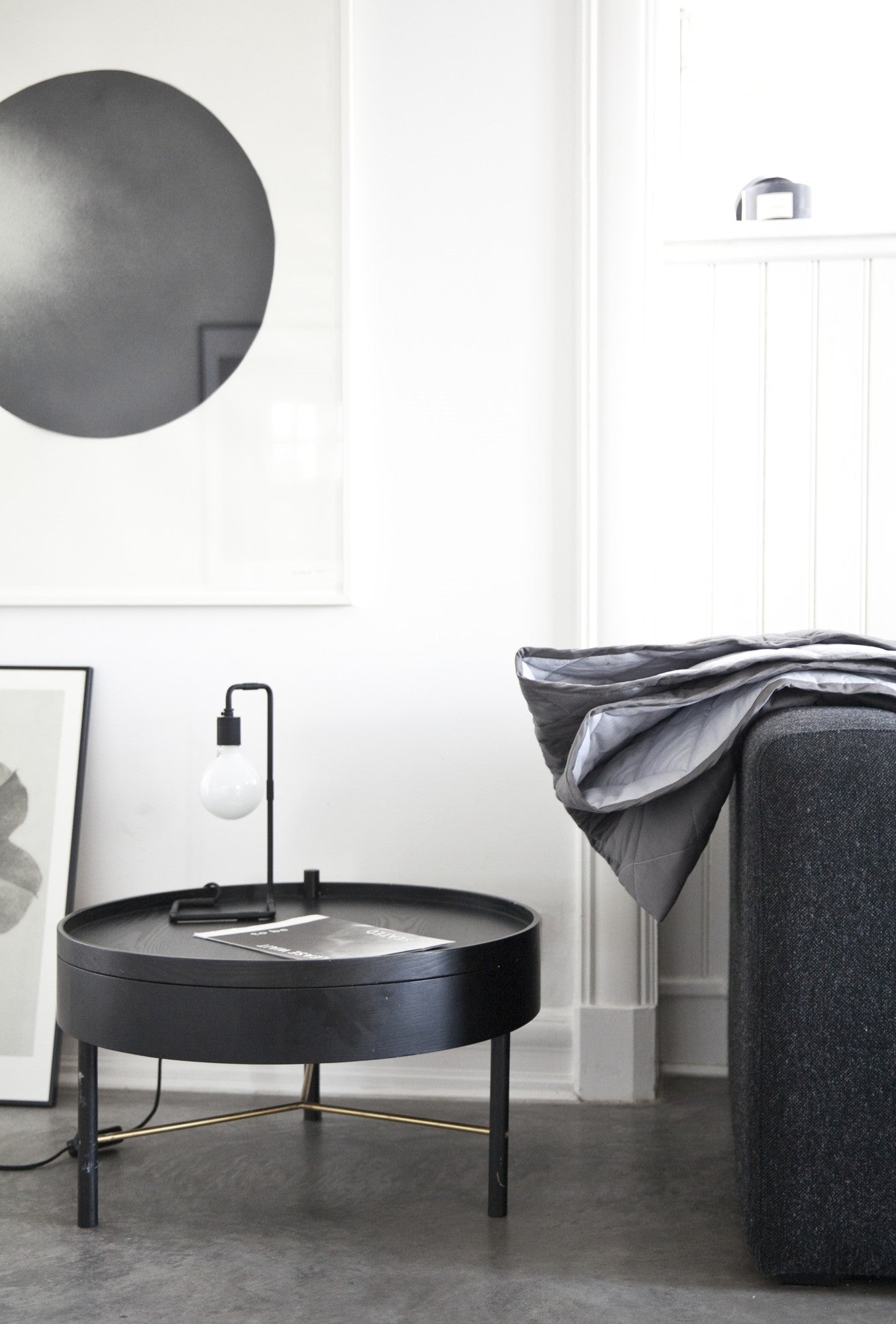 Audo Copenhagen | Turning Table - Black Ash / Brass